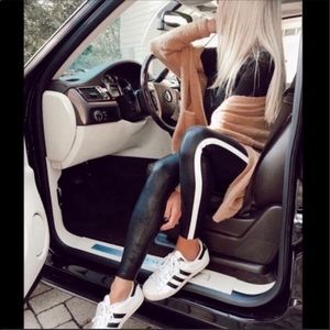 Spanx 🍁 Faux Leather Side Stripe Leggings